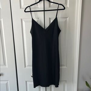 Wilfred Black Slip Mini Dress with Spaghetti Straps